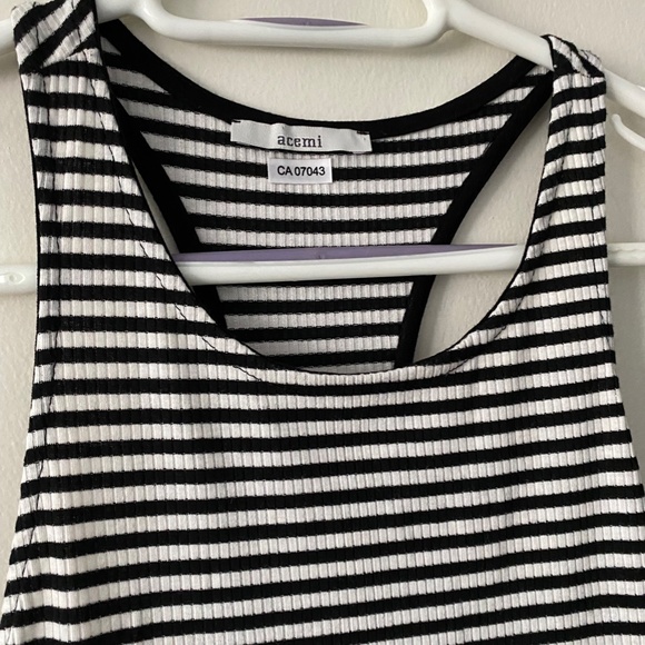 Black and white striped bodycon midi dress - Picture 2 of 3